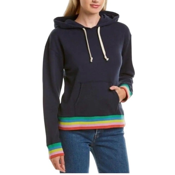 J. Crew Blue and Red Long Sleeve Boxy Hoodie 🌈 - Picture 1 of 10